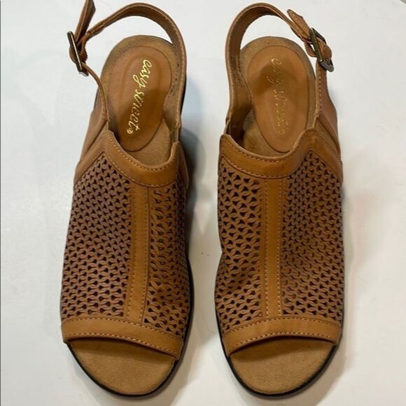 Easy Street Riza Womens Light Brown Slingback Heeled Sandals Size 9.5 - Picture 1 of 9